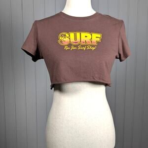 Vintage 90s/Y2K Ron Jon Surf Shop Short Sleeve Micro Crop Top T-Shirt Medium
